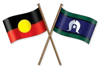 Australian Aboriginal and Torres Strait Islander flags crossed